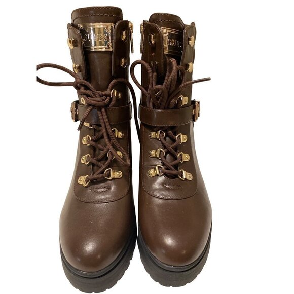 NEW Guess Canally Brown platform combat boots women size‎ 10 - Picture 7 of 11
